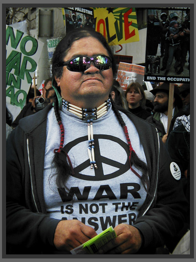native american protester